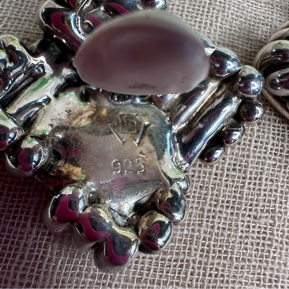 GW Modernist Electroform Puffy Large Vintage Sterling Clip Earrings Brutalist - Picture 5 of 5